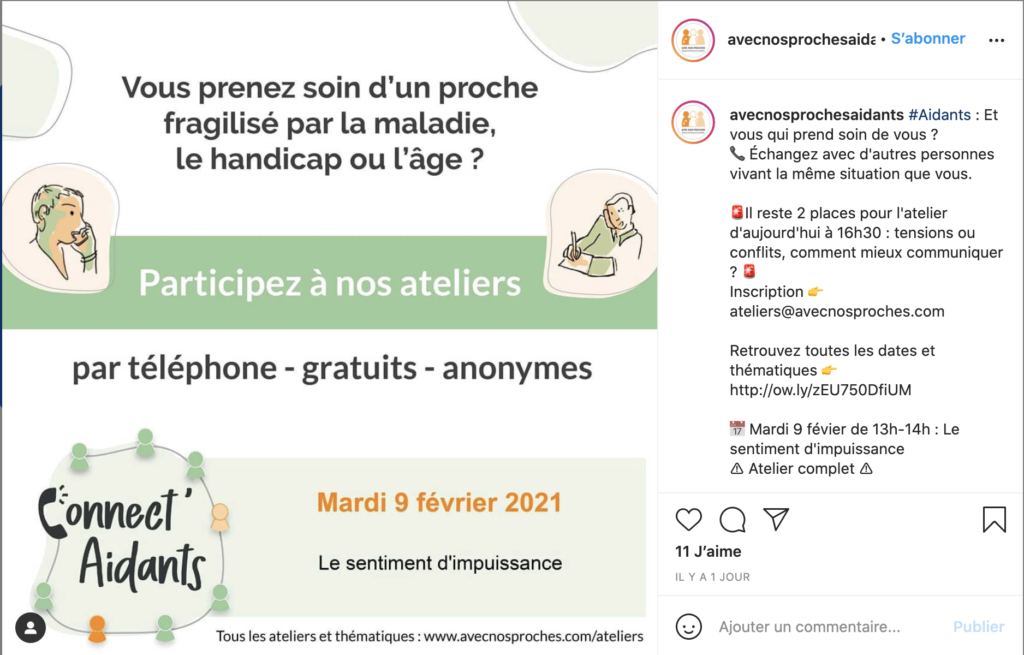 Compte instagram avec nos proches