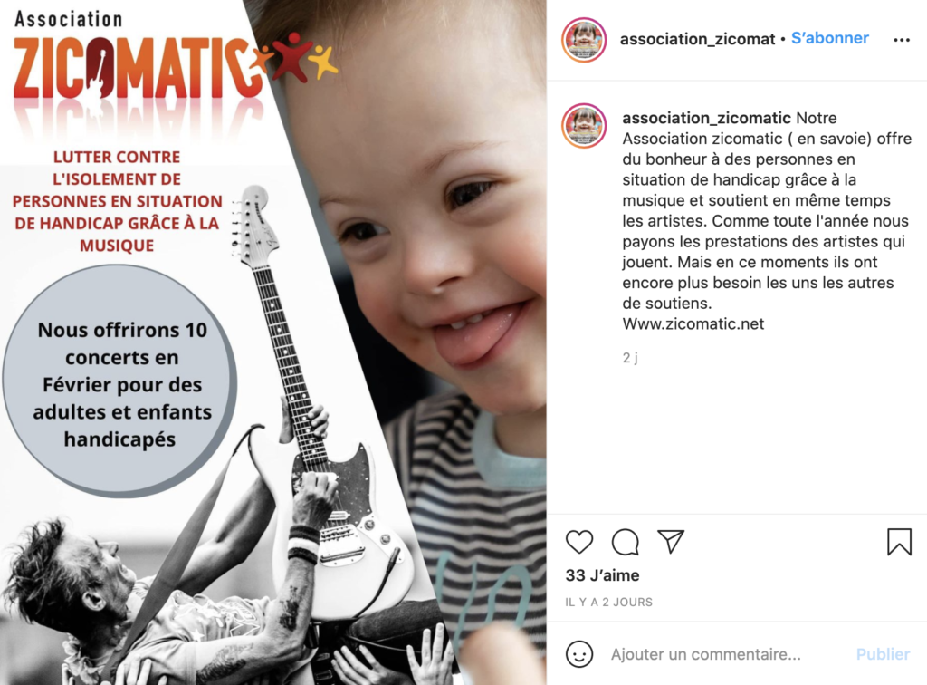 Compte instagram association zicomatic