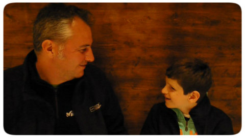 Emilien et son père lors de l'interview