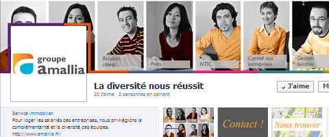 page facebook d'amallia avec les photos d'employés