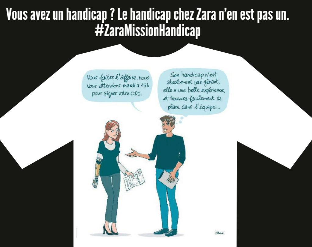 Vous avez un handicap ? Le handicap chez Zara n’en est pas un. #ZaraMissionHandicap