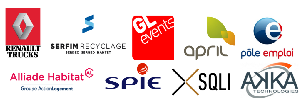 Renault Trucks, Serfim Recyclage, GL Events, April, Pôle Emploi, Alliade Habitat, Spie Sud-Est, SQLI, Akka Technologies.